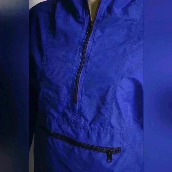 1980s WOOLRICH Cobalt Blue Nylon Outdoors Anorak Lightweight Shell  Jacket S USA - Picture 4 of 8